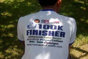 BackView of  1st BonPen 100k UltraMarathon  Finisher Shirt